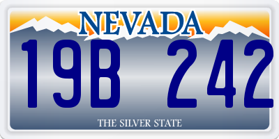 NV license plate 19B242