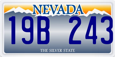 NV license plate 19B243