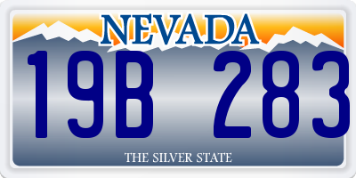 NV license plate 19B283