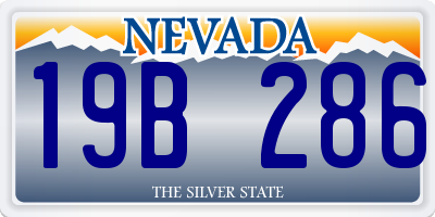 NV license plate 19B286