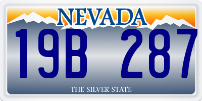 NV license plate 19B287
