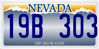 NV license plate 19B303