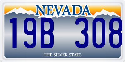 NV license plate 19B308