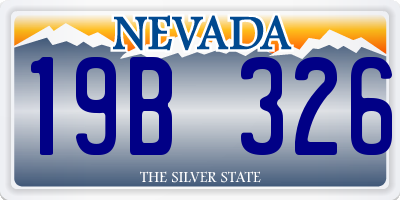 NV license plate 19B326