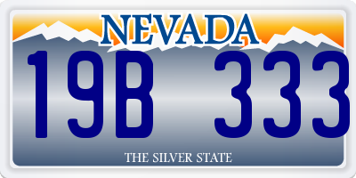 NV license plate 19B333