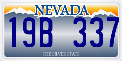 NV license plate 19B337