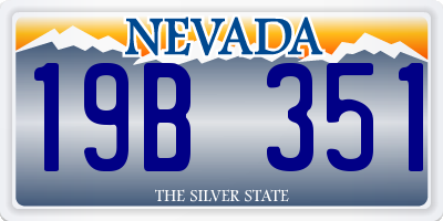 NV license plate 19B351