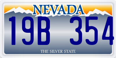 NV license plate 19B354