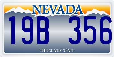 NV license plate 19B356