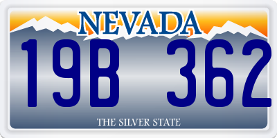 NV license plate 19B362