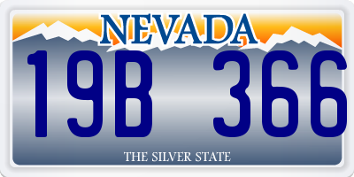 NV license plate 19B366