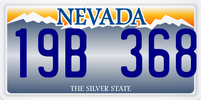 NV license plate 19B368