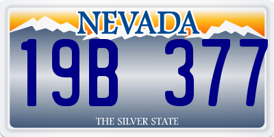 NV license plate 19B377