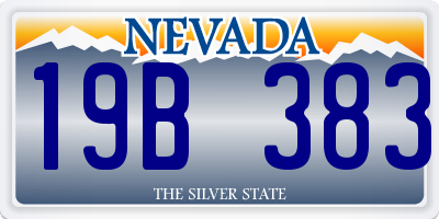 NV license plate 19B383