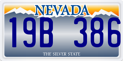 NV license plate 19B386