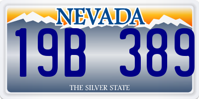 NV license plate 19B389