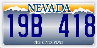 NV license plate 19B418