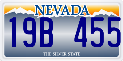 NV license plate 19B455