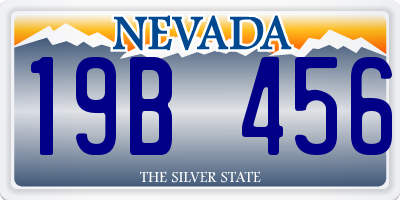 NV license plate 19B456