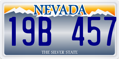 NV license plate 19B457