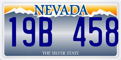 NV license plate 19B458