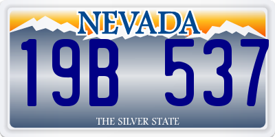 NV license plate 19B537