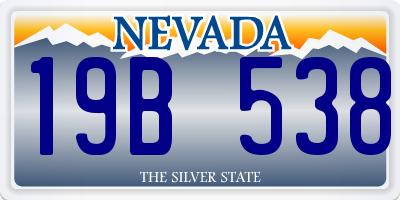 NV license plate 19B538