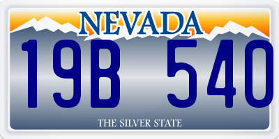 NV license plate 19B540