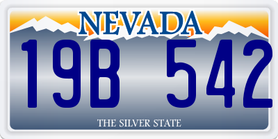 NV license plate 19B542