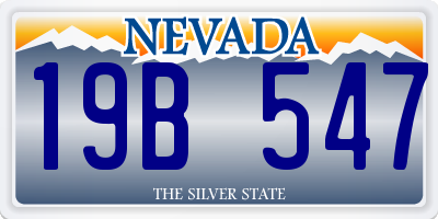 NV license plate 19B547