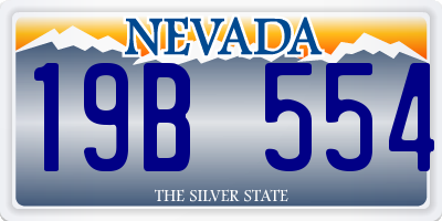 NV license plate 19B554