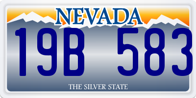 NV license plate 19B583