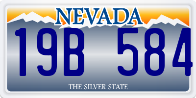 NV license plate 19B584