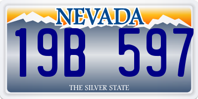 NV license plate 19B597