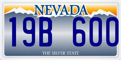 NV license plate 19B600