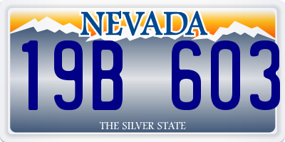 NV license plate 19B603