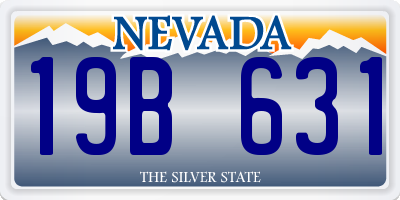 NV license plate 19B631