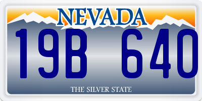 NV license plate 19B640