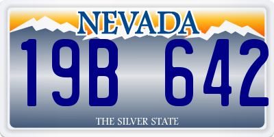 NV license plate 19B642
