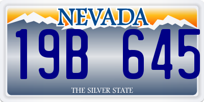 NV license plate 19B645