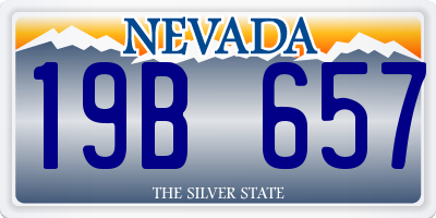 NV license plate 19B657
