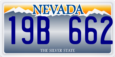 NV license plate 19B662