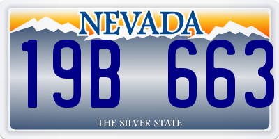 NV license plate 19B663