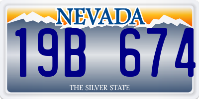 NV license plate 19B674