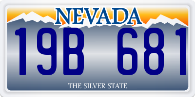 NV license plate 19B681