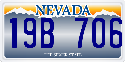 NV license plate 19B706