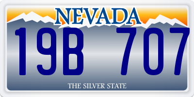 NV license plate 19B707