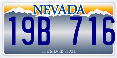 NV license plate 19B716