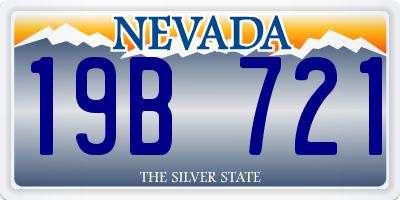 NV license plate 19B721