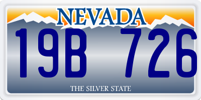 NV license plate 19B726